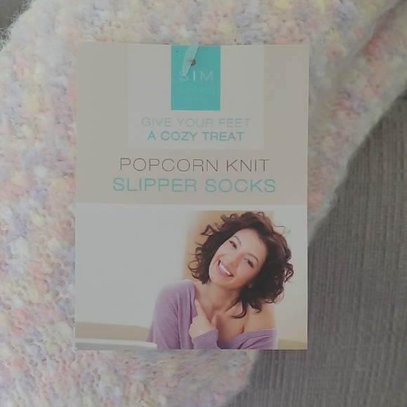 Fluffy Cream Hosiery Socks with Plush Cuff - Picture 2 of 3